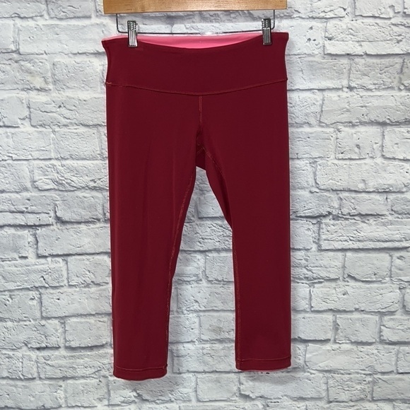 lululemon athletica Pants - Lululemon athletica Reversible pink and maroon leggings size 8